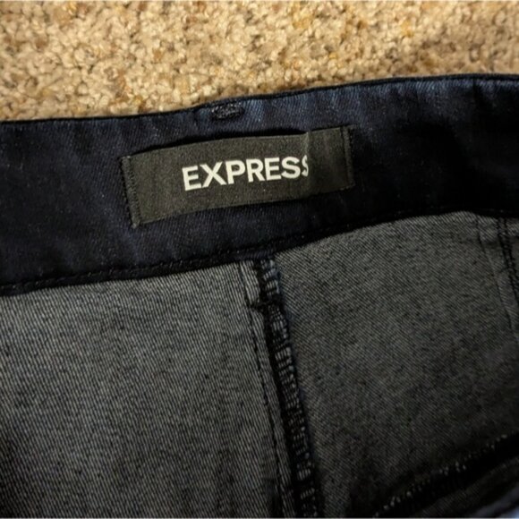 Express Dark Wash Denim Perfect Barely Boot High Rise Jeans - Picture 4 of 6